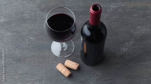 Rich mahogany-hued wine and corks whisper autumnal nostalgia, perfect for Beaujolais Nouveau Day or International Cabernet Sauvignon Day