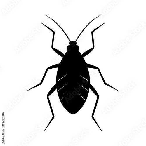 Aphid Insect Silhouette Vector Illustration