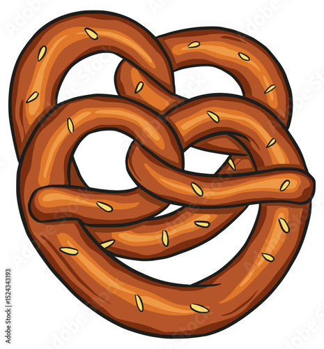 pretzel in the form of heart illustration