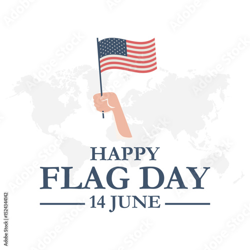 Flag Day In United States June 14. Flag Day background template. Vector illustration. Vector file, eps file.