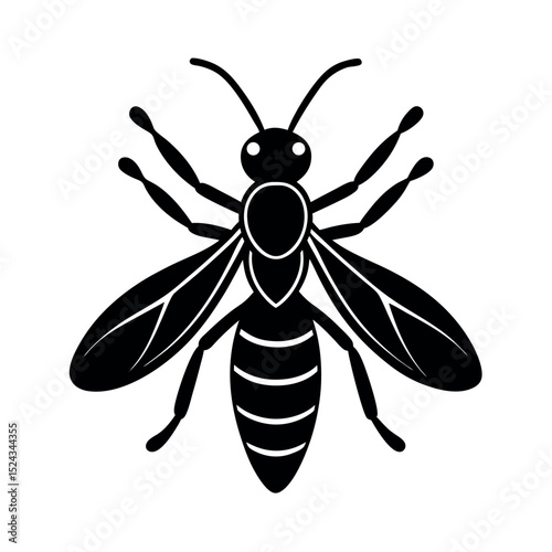Gall Wasp Insect Silhouette Vector Illustration
