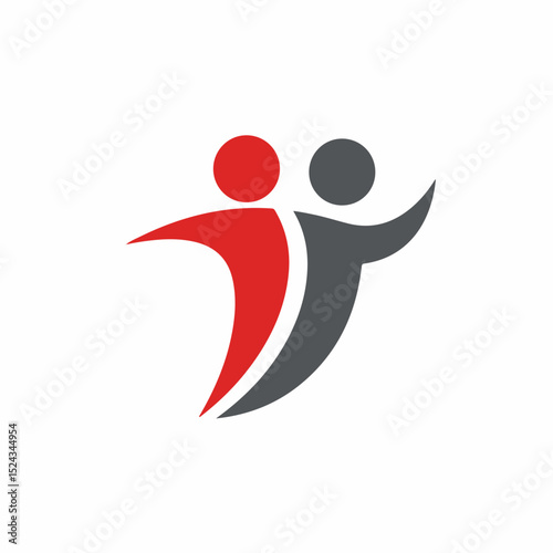 Creative partnership logo design, symbolizing teamwork and collaboration.  Dynamic duo logo concept for business branding, representing synergy and success in a joint venture.