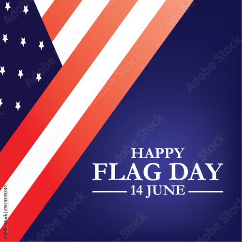 Flag Day In United States June 14. Flag Day background template. Vector illustration. Vector file, eps file.