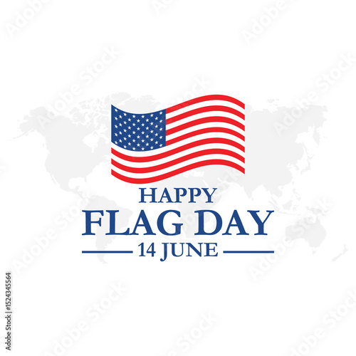 Flag Day In United States June 14. Flag Day background template. Vector illustration. Vector file, eps file.