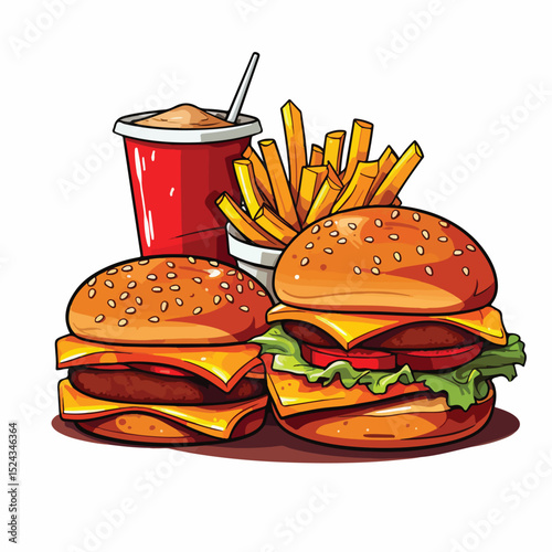 Professional Menu and Fast Food Design Vector Illustration for Projects