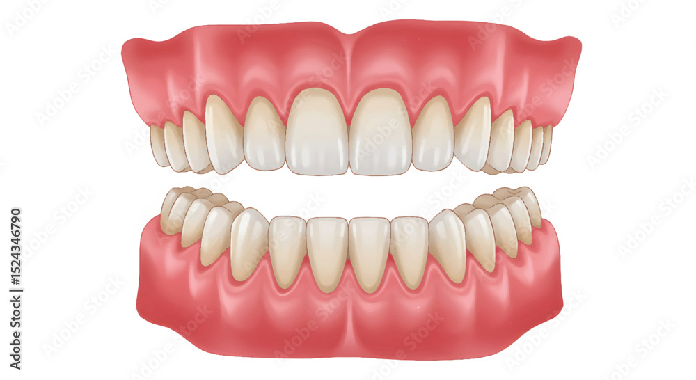 Fototapeta premium Full Dentures Set Illustration 
