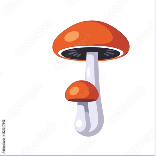 Cartoon Orange Mushrooms Illustration- Funghi Design- Edible and Poisonous Mushrooms- Mycology Art- Mushroom Identification Guide- Nature Inspired Graphics