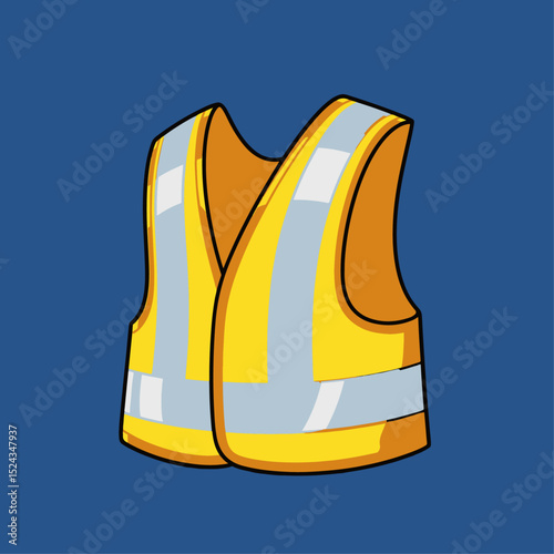 High visibility yellow safety vest for construction workers on site