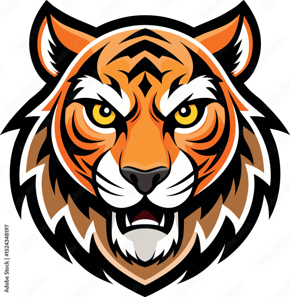 Fototapeta premium Tiger Head Vector Logo – Animal Mascot Illustration