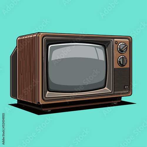 Vintage wooden television set with rounded screen and knobs exudes nostalgic charm