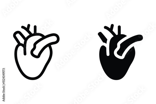 Human Heart icon set. for mobile concept and web design on white background