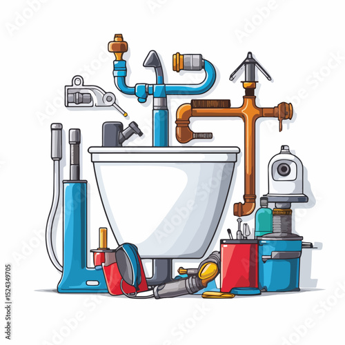 Professional Plumbing Services Poster on White Background for Marketing Campaigns