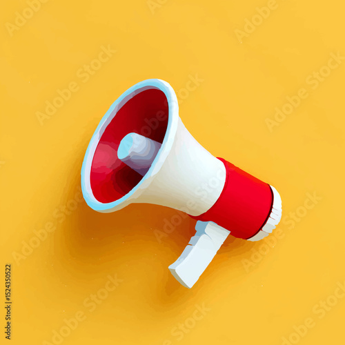 Red and White Megaphone Announcing on Yellow Background

