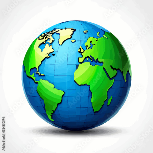 Stylized Globe Illustration with Continents

