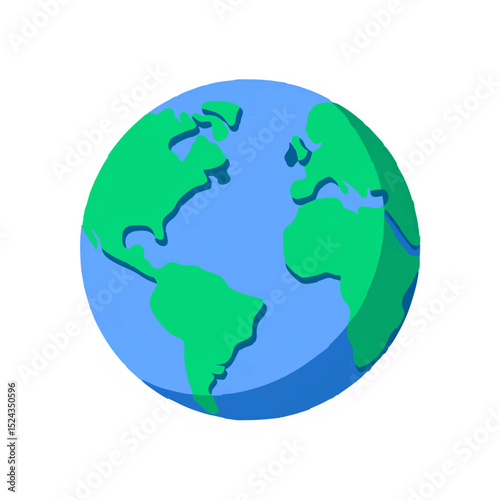 Stylized Globe Illustration with Continents

