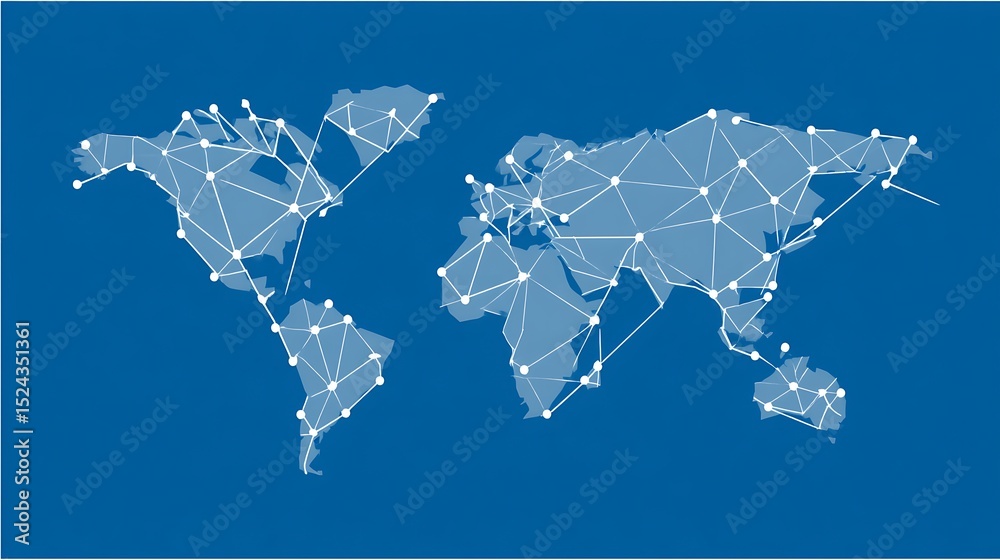 Fototapeta premium Global network connecting all continents