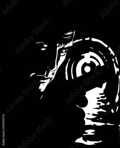 Gritty Graphic Novel Storyboard: Black & White Comic Book Scenes & Character Concepts