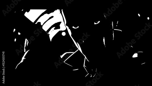 Gritty Graphic Novel Storyboard: Black & White Comic Book Scenes & Character Concepts