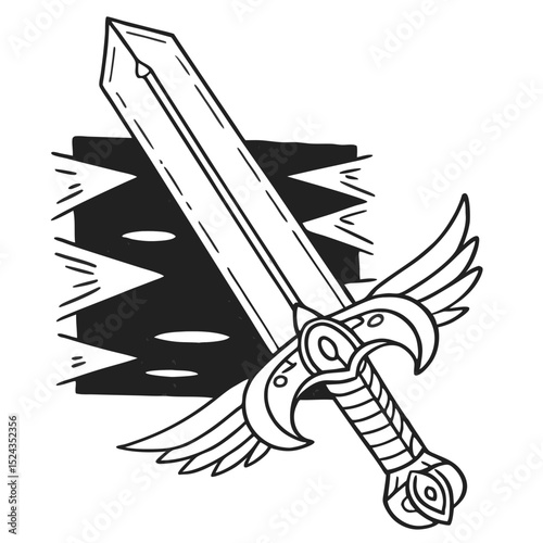 Vector Sword Illustration Fantasy Game Asset Logo Design