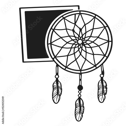 Dreamcatcher Graphic Illustration Native American Art Silhouette