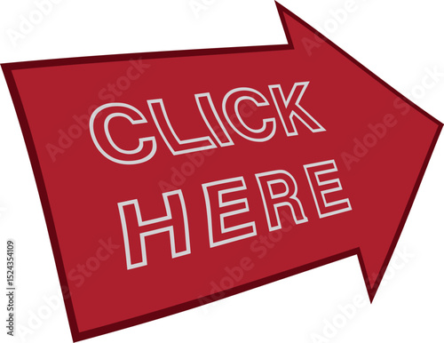 Digital Arrow: A red directional arrow with the words "CLICK HERE" emblazoned prominently, perfect for directing attention and guiding users.