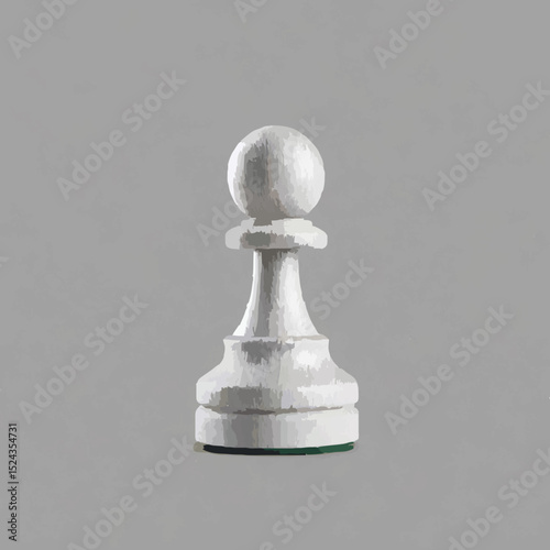 White Pawn Standing Tall in Strategic Chess Game

