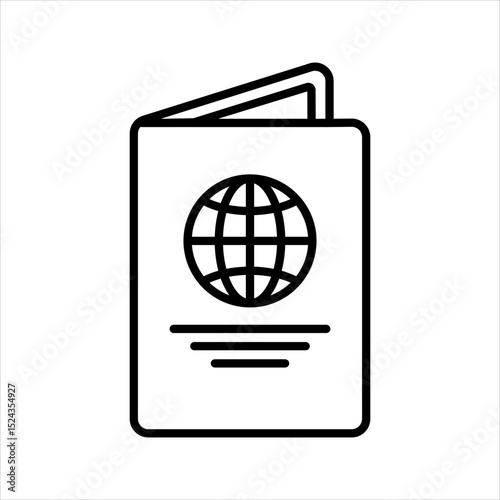 International passport line icon vector illustration