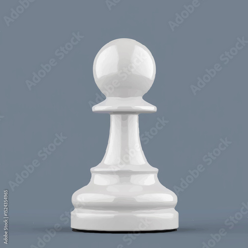 White Pawn Standing Tall in Strategic Chess Game

