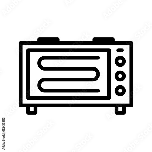 Home Appliance icon. Bachelor Griller outline icon. Perfect for kitchen apps, UI design, and cooking tutorials.