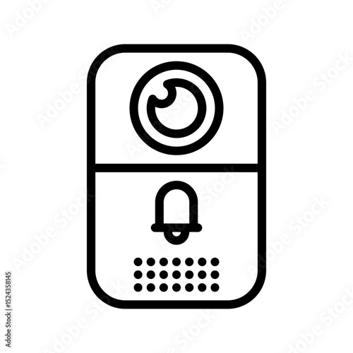 Home Appliance icon. Doorbell Camera outline icon. Great for security apps, home UI, and smart surveillance.