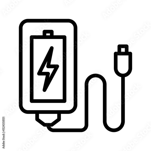 Home Appliance icon. Backup Charger outline icon. Suitable for power apps, home UI, and emergency power solutions.
