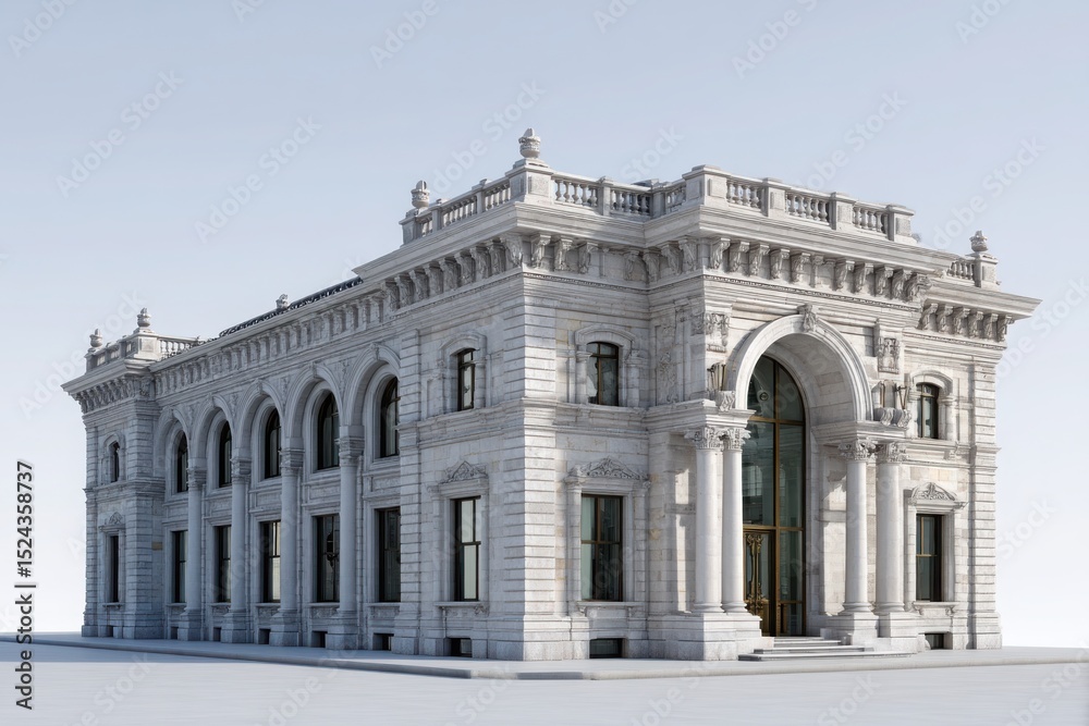 Fototapeta premium Grand neoclassical building architectural rendering