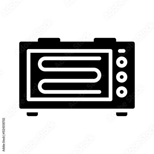 Home Appliance icon. Bachelor Griller glyph icon. Perfect for kitchen apps, UI design, and cooking tutorials.