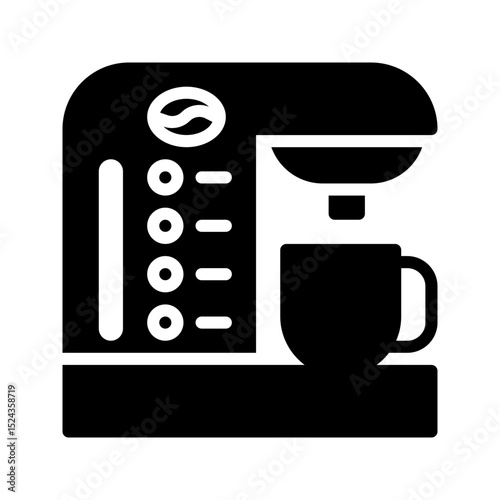 Home Appliance icon. Coffee Maker glyph icon. Ideal for kitchen apps, home UI, and morning routine systems.