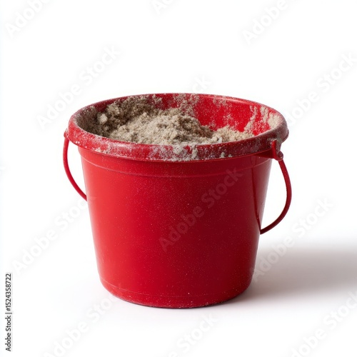 Red bucket, frothing with mysterious ash, evocative of Solstice rituals and quirky art installations, captivating domestic transformation narrative