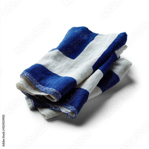 Nautical-themed blue and white cloth evokes maritime nostalgia, ideal for Greek Independence Day decor or coastal cottage kitchen ambience