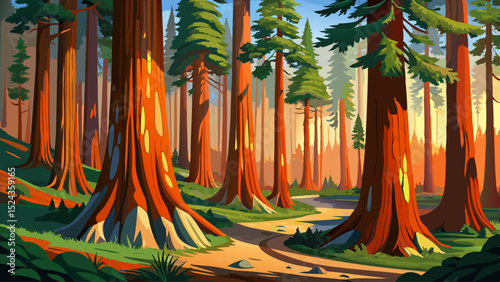 Sequoia tree forest in California