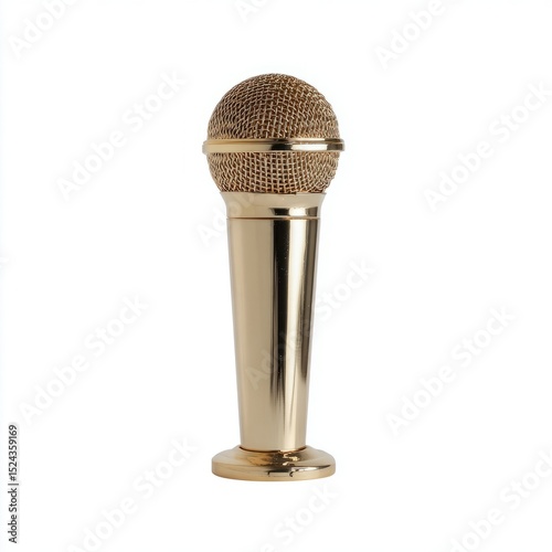 Glittering golden microphone, echoing dreams of fame and vintage karaoke nights, resonates with International Music Day celebrations