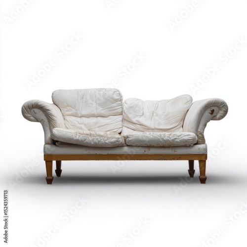 Antique cream settee with gentle patina invites ghostly whispers of Victorian Tea Day and International Cozy Home Festivities