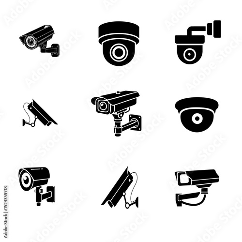 A set of CCtv camera icon