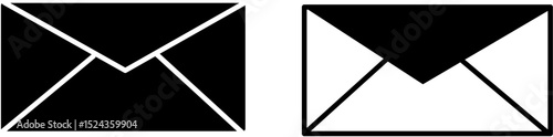Vector icons of email – open and closed envelope styles