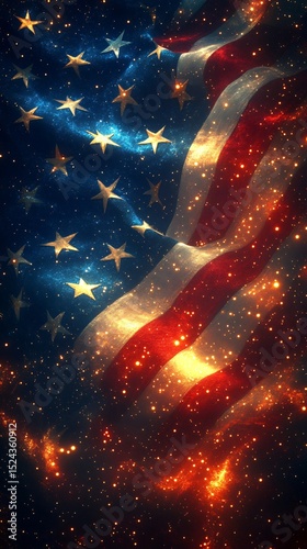 Independence day background with American flag