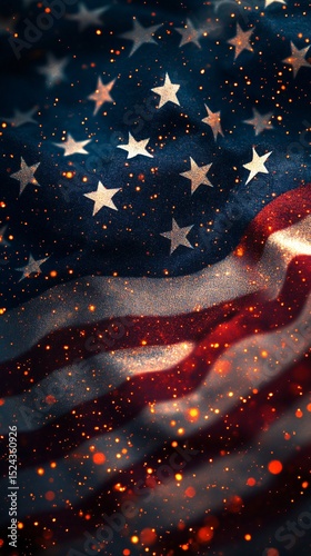 Independence day background with American flag