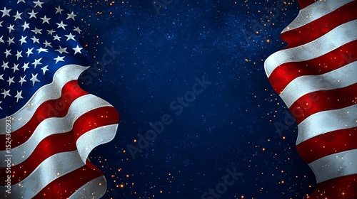 Independence day background with American flag