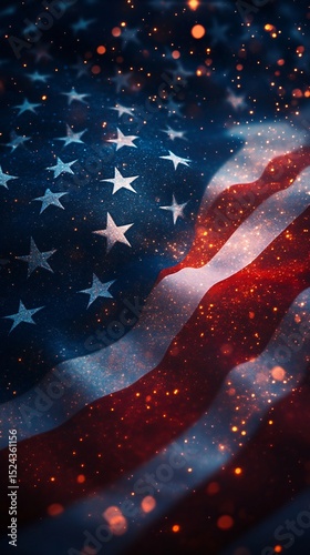 Independence day background with American flag