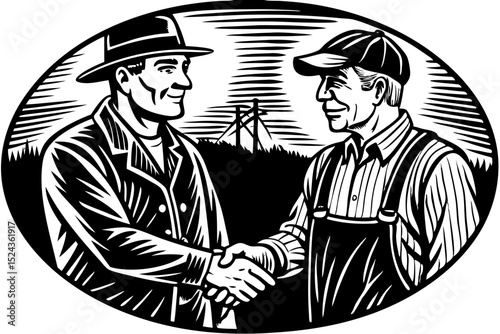 Farmer and Lineman Handshake Rural Electrification Partnership
