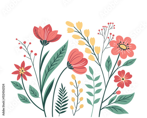 vector representation of a background with flowers
