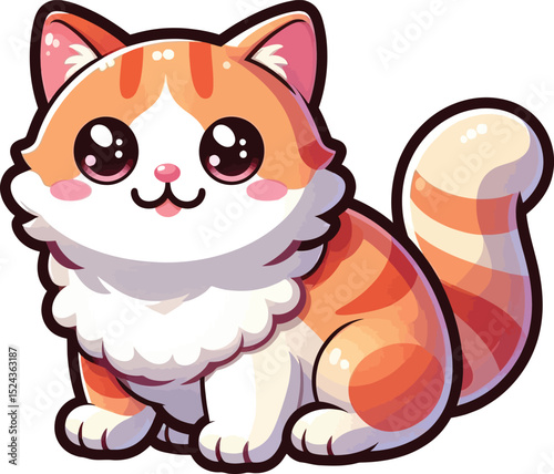 A cute,playfull,funy vector cat illustration