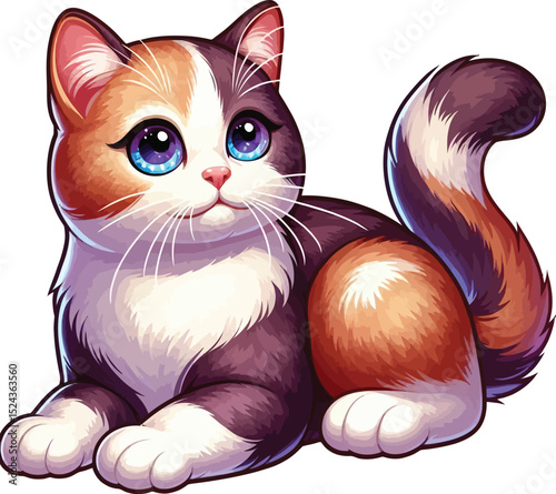 A cute,playfull,funy vector cat illustration