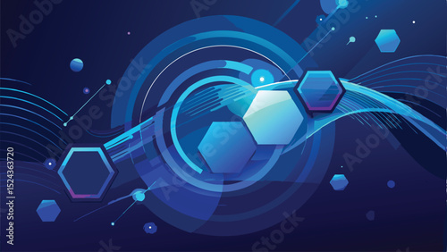 Abstract Blue Hexagon Technology Background